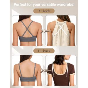 FOXA Bralette inalámbrico para mujer, paquete de 3 sujetadores acolchados push-up para uso diario con soporte, copa tres cuartos, lavable a máquina - Product Image 5