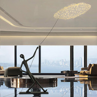 Lampe créative en résine en forme de nuage, sculpture humanoïde, grande lampe sur pied à lumière chaude, commande par bouton, ornement pour halls d'accueil et salles de vente