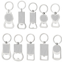 Porte-clés ouvre-bouteille style moderne, supports vierges pour sublimation, ouvre-bouteille en métal pour impression par transfert thermique de logo et d'image