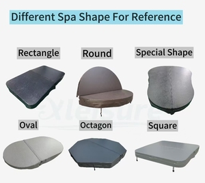 Housse de <span class=keywords><strong>spa</strong></span> <span class=keywords><strong>thermique</strong></span> moderne personnalisable fabriquée à la main pour <span class=keywords><strong>spa</strong></span> en acrylique Housse de bain à remous en vinyle à économie d'énergie marron foncé avec souplesse - Product Image 3