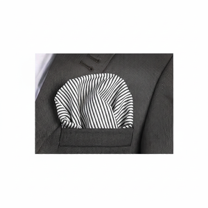 Mouchoir de poche à col rayé gris noir - Product Image 2