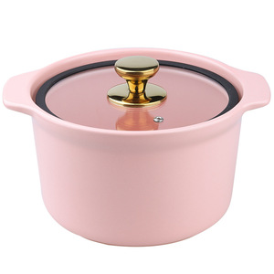 Marmite en céramique non revêtue de 35 litres, style influenceur, style nordique, minimaliste, couleur unie, avec couvercle en verre, compatible <span class=keywords><strong>cuisinière</strong></span> à gaz et mijoteuse - Product Image 5
