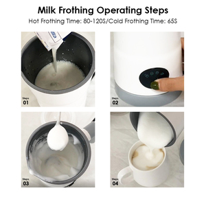 Machine à mousse de <span class=keywords><strong>lait</strong></span> électrique 4-en-1 pour café, latte, cappuccino, chocolat chaud et <span class=keywords><strong>chauffe</strong></span>-<span class=keywords><strong>lait</strong></span> - Product Image 6