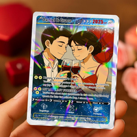 Aangepaste Pokémon-kaart met geanimeerde stijl, fotoportret, karakterkaart cadeau voor Valentijnsdag, verjaardag, echtgenoot, echtgenote, vriendin, vriend