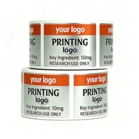 Étiquettes autocollantes personnalisées thermosensibles écologiques pour flacons de peptides 1ml 3ml 10ml, en vinyle PVC holographique, résistantes à l'huile, pour emballage individuel de flacons