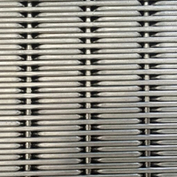 Grillage linéaire dense en acier inoxydable ondulé, épaisseur 4,7 mm, pour revêtements muraux intérieurs, panneaux d'ascenseurs et comptoirs de réception