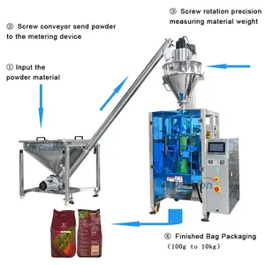 Automatische 1KG 2KG Mehl pulver Papiertüte Verpackungs maschine Mais Weizenmehl Verpackungs maschine Mais Cassava Mehl Verpackungs maschine