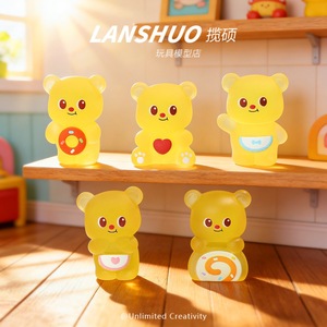 Set de Joyería DIY de Resina Lanshuo con Osito de Dibujos Animados que Brilla en la Oscuridad, Decoración para el Hogar, Modelo de Resina Plástica con Forma de Animal - Product Image 4