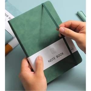 A6 notitieboek met lederen omslag, 200 pagina's, 5,71x3,74 inch, hardcover, genaaid, cadeau voor werk & schrijven, groen - Product Image 5