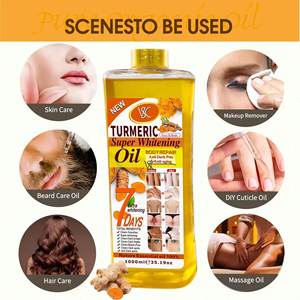 Huile Éclaircissante <span class=keywords><strong>Visage</strong></span> et Corps en Gros avec Logo Personnalisé OEM 200ml 1000ml – Huile Super Éclatante au Curcuma et Or pour une Peau Rayonnante - Product Image 2
