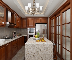 Mueble de Cocina Estilo Europeo Americano, Almacenamiento Multifuncional Personalizado, Diseño Moderno, Panel de Madera Contrachapada, Ecológico, Resistente al Agua - Product Image 3
