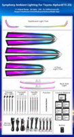 Éclairage d'ambiance intérieur LED 256 couleurs Crystal Upgrade pour Toyota Alphard 2015-2023, accessoires de bande lumineuse RHD/LHD