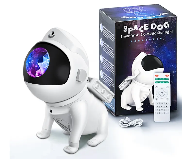 2022 Hot sell Space dog astronaut lamp spaceman nebula ocean wave led starry sky music star night light galaxy projector
