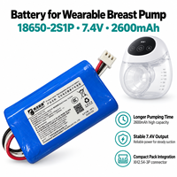 Batterie lithium-ion rechargeable 7,4 V 2600 mAh 18650 2S1P avec connecteur XH2.54-3P pour produits maternels et infantiles, tire-lait