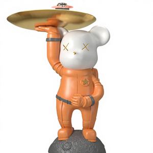 Grande sculpture en résine d'astronaute, style art populaire, pour la maison, le salon, le meuble TV, le plateau, les fêtes et la décoration de bureau - Product Image 1