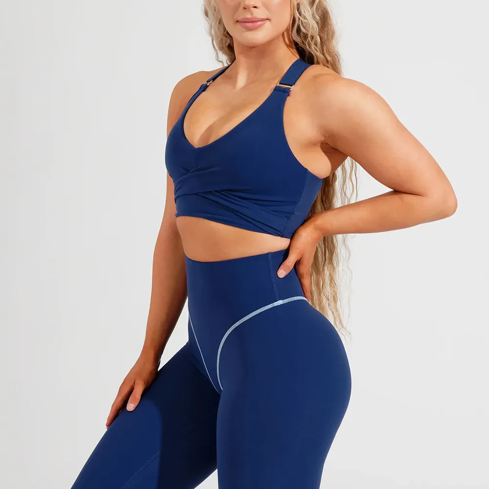 Özel kadın 1x-6x egzersiz kıyafeti 2 adet spor takım elbise spor giyim bayan spor sütyeni Activewear Yoga setleri