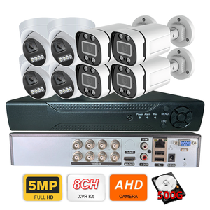 ชุดกล้องวงจรปิด TSEye 8CH 5MP แบบอนาล็อก รุ่นโดมและแบบกระบอก พร้อมฮาร์ดดิสก์ 500GB ระบบ AHD XVR สำหรับระบบรักษาความปลอดภัยภายในบ้าน ภาพสีคมชัดในเวลากลางคืน - Product Image 1