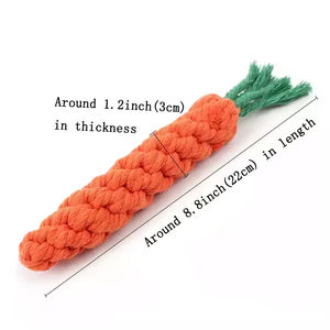 Jouet pour chien en corde de coton résistant aux morsures, de haute qualité, pour nettoyer les dents, en forme de carotte ou de légume - Product Image 6