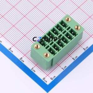 DB2EVHBM-3.81-2*6P-GN Plug-in Terminal Block Through hole,P=3.81mm Board-to-Board / Socket - Closed Screw Fixing 2x6P 3.81mm - Product Image 1