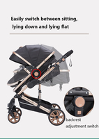 Voitures pour bébés. Poussette pour bébé avec cadre en aluminium, légère, pliage automatique, compacte, poussette légère, poussée facile