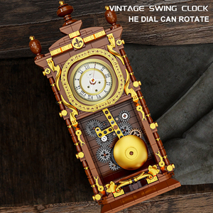 Orologio a Pendolo Retrò Missile Bear, Modello <span class=keywords><strong>3D</strong></span> T2109, 751 Pezzi, Blocchi di Costruzione Educativi in Plastica ABS, Fantascienza - Product Image 5
