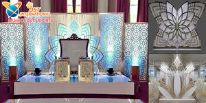 Wholesale Lotus Shaped Wedding Metal <b>Backdrop</b> Fantastic Gold Metal Wedding <b>Backdrop</b> Affordable Wedding Flower Shape Metal <b>Frame</b> - Product Image 2