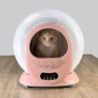 Popular Arenero Automático Inteligente para Gatos, 65L de Capacidad, Autolimpiable, de Acero Inoxidable y Plástico, Totalmente Cerrado, con App