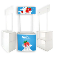 Table d'échantillonnage promotionnelle en tissu léger et personnalisé pour salon professionnel – Comptoir de présentation en promotion