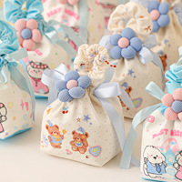 Coffret cadeau pour bébé d'un mois pour la célébration du premier anniversaire, sac à bonbons portable en velours
