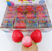 Jouet à presser en forme de fraise, blocs de construction, jouet sensoriel en caoutchouc souple TPR, jouet anti-stress pour enfants, cadeau.