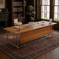 Bureau de direction design en bois massif, style industriel rétro, avec tiroirs de rangement, pour usage commercial, modèle BOSS, très tendance