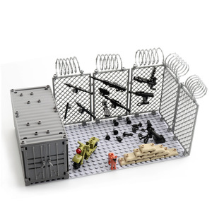 <span class=keywords><strong>Set</strong></span> di 40 Pezzi di Recinzione per Container Militari, Rete di Isolamento in Plastica, Blocchi da Costruzione, Giocattolo per Ragazzi - Product Image 5