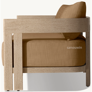 Sofá elegante de teca <span class=keywords><strong>para</strong></span> exteriores, resistente a las manchas <span class=keywords><strong>para</strong></span> todo tipo de clima, tela duradera, encanto distintivo de envejecimiento <span class=keywords><strong>para</strong></span> <span class=keywords><strong>asientos</strong></span> de Patio - Product Image 6