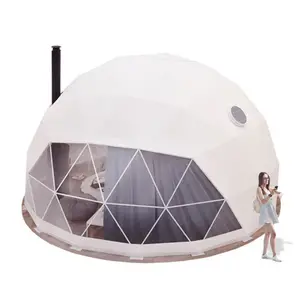 Tenda a cupola geodetica rotonda di lusso all'aperto 6M con chiaro tetto turistico per eventi diurni e notturni