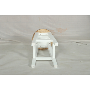 Taburete de Bar Muro Blanco y de Madera Natural con Asiento Rústico y Diseño de Estructura Resistente - Product Image 3