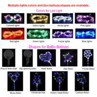 Mini ballons BOBO transparents à LED avec lumière, forme d'étoile de Noël, de cœur, de rond, ballons BOBO lumineux pour fête