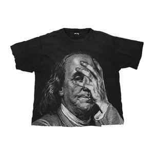 T-shirt en coton à col rond, nouveau design, imprimé numérique motif crâne, style punk, épaules tombantes, coupe ample, vente en gros - Product Image 1