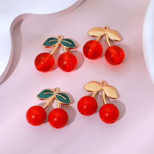 Joyeux Nouvel An Pendentif DIY Transparent Rouge Rose Cerise avec Œil de Mouton, Breloques pour Coque de Téléphone, Fournitures de Décoration Artisanale - Product Image 4