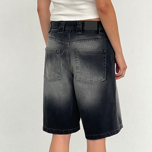 Shorts en <span class=keywords><strong>jean</strong></span> gothique King Mcgreen Star pour <span class=keywords><strong>femme</strong></span>, <span class=keywords><strong>taille</strong></span> <span class=keywords><strong>basse</strong></span>, coupe large, longueur genou, coupe ample, shorts d'été avec poches - Product Image 6