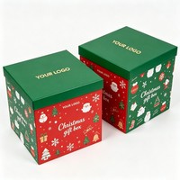 Boîte cadeau de Noël, emballage de luxe pour les fêtes, boîte avec couvercle, boîte surprise pour bonbons, célébration des fêtes, boîte cadeau pour chocolat