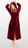 Peignoir en polaire à capuche personnalisé pour femme - Luxe, doux, manches longues, longueur genou, fermeture à cordon, séchage rapide, élégant