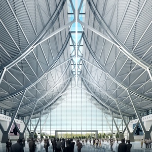 Edificio de Estructura de Acero de Gran Envergadura para Terminal de Aeropuerto y <span class=keywords><strong>Estación</strong></span> de Tren de Alta Velocidad con Techo de Estructura <span class=keywords><strong>Espacial</strong></span> - Product Image 3