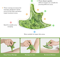 Outil de massage Gua Sha en pierre de jade pour le corps, grande planche Guasha avec poignée, outils de massage pour grattage musculaire, outils d'acupuncture pour spa
