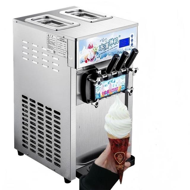 Commercial Three Flavors Ice Cream Machine Desktop Frozen Yogurt Soft Ice Cream Maker Machine