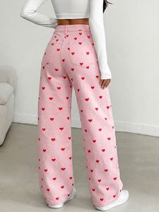 <span class=keywords><strong>Pantaloni</strong></span> Y2K da <span class=keywords><strong>Donna</strong></span>, Jeans a Gamba Larga con Stampa Cuore Rosso, <span class=keywords><strong>Pantaloni</strong></span> in Denim a Vita Alta Kawaii, <span class=keywords><strong>Pantaloni</strong></span> <span class=keywords><strong>Rosa</strong></span> Dolce Streetwear, <span class=keywords><strong>Pantaloni</strong></span> Hipper - Product Image 6