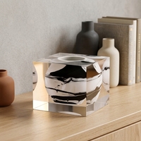 Vase cube moderne en acrylique de luxe, petit vase à bourgeons en lucite, bloc transparent pour la décoration intérieure, table, salon, fête