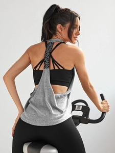Vêtements de Yoga pour femmes, bretelles de course, <span class=keywords><strong>Tee</strong></span>-<span class=keywords><strong>shirt</strong></span> court, croisé dans le dos, vêtements de gymnastique, soutien-gorge de Fitness, manches longues, Tops courts, t-shirts - Product Image 5