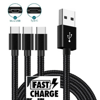 Kabel Data Pengisian Cepat USB Type C Berbahan Nilon Berwarna Berkualitas Tinggi untuk Ponsel