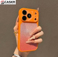 Coque de téléphone 2-en-1 à paillettes dégradées avec protection d'objectif intégrée, antichute, en TPU souple pour iPhone 13-17 Pro Max
