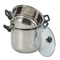 Casserole à couscous en acier inoxydable avec poignée en bakélite résistante à la rouille, style contemporain JL, ustensiles de cuisine en acier inoxydable